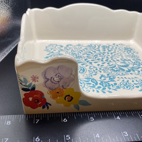 The Pioneer Woman Floral Flea Market Napkin Holder Colorful Ceramic Stoneware - Picture 7 of 9